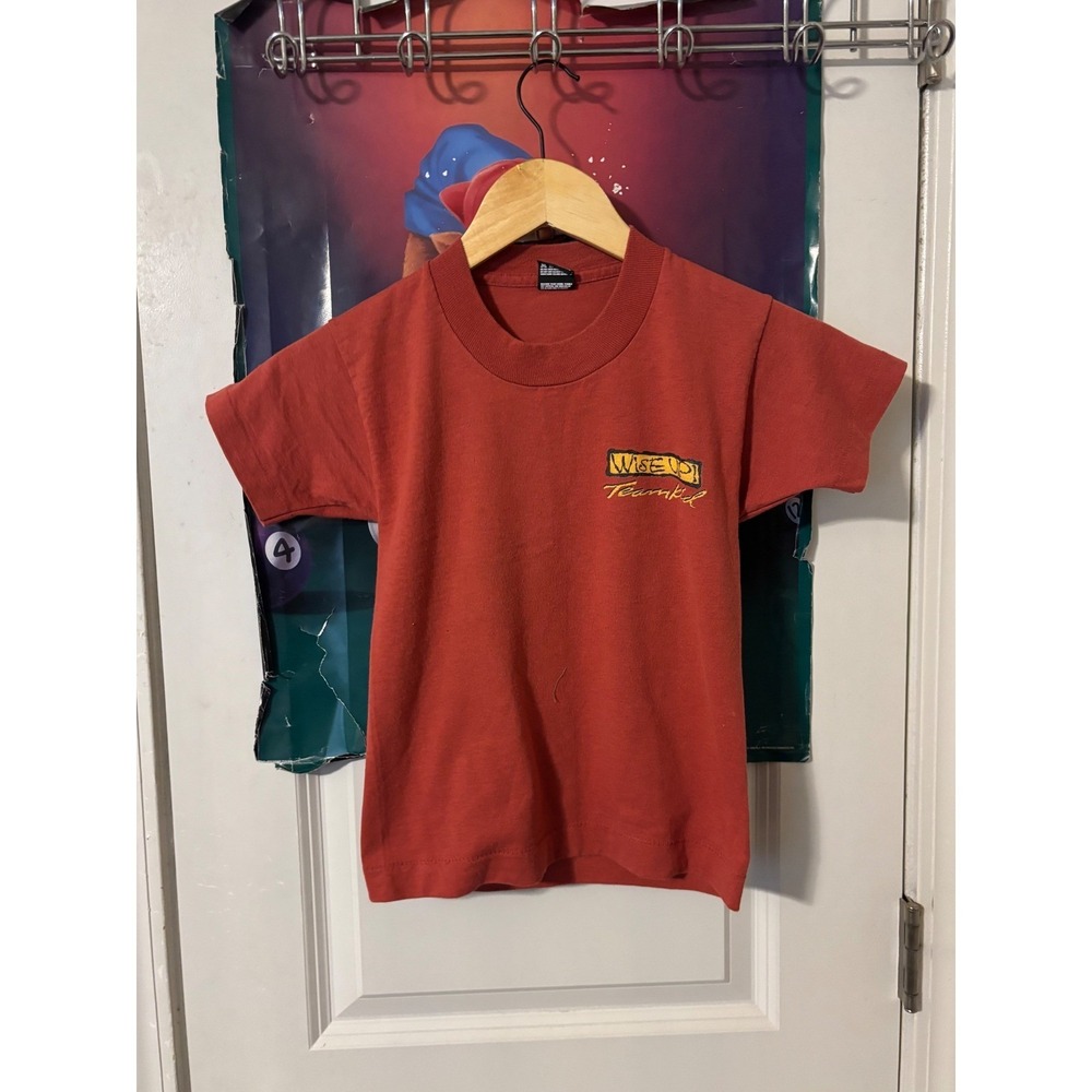 Vintage 90s Best Fruit of the Loom TeamKid Wise Up Graphic T-Shirt Kids 6-8 Red